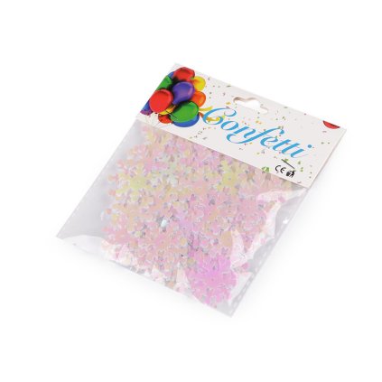 Konfety vánoční vločky (Varianta 1 (Ø23 mm) bílá AB, Balení 1 sáček)