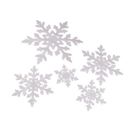 Pěnové vločky, sada 5 ks mix velikostí (Varianta 2 bílá, Balení 1 sada)