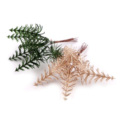 Stromeček na drátku do vánočních věnců a vazeb (Varianta 1 zlatá, Balení 6 ks)