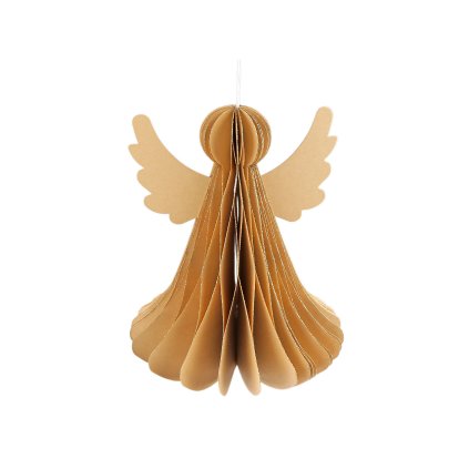 Papírový skládací anděl k zavěšení 15 cm (Varianta 1 bílá zlatá, Balení 1 ks)