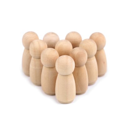 Dřevěná figurka k dotvoření 14x34 mm (Varianta přírodní sv., Balení 10 ks)