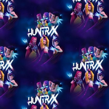 Bavlněný úplet – Huntrix tmavě modrá