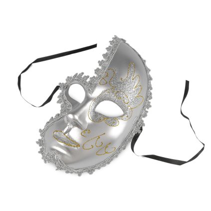 Benátská maska - škraboška (Varianta 1 stříbrná, Balení 1 ks)