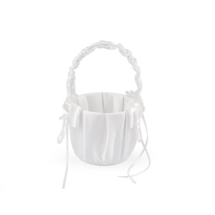 Svatební saténový košíček pro družičky (Varianta 1 bílá, Balení 1 ks)