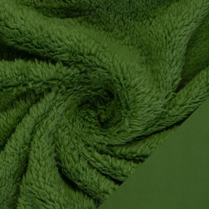 Oboustranný fleece - mechově zelená 604