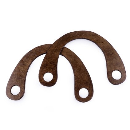 Dřevěná ucha na tašky 15x22 cm s dírami (Varianta 2 přírodní sv., Balení 2 ks)