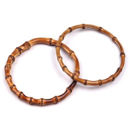 Bambusová ucha na tašky Ø15 cm (Varianta 1 bambus tmavý, Balení 2 ks)