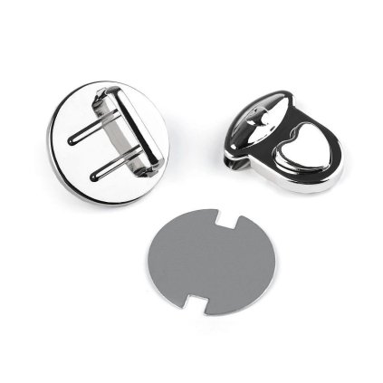 Sada zapínání na kabelku 30x32 mm srdce (Varianta 3 nikl černý, Balení 2 sada)