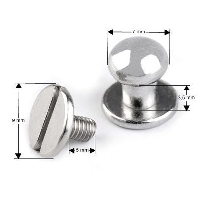 Sedlářský nýt šroubovací Ø7 mm (Varianta 1 nikl, Balení 10 pár)