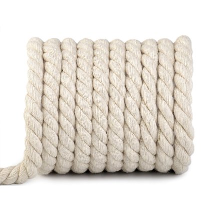 Bavlněná šňůra kroucená Ø15 mm macrame (Varianta režná světlá, Balení 1 m)