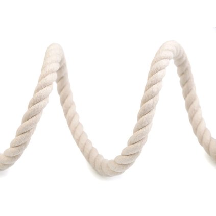 Bavlněná šňůra kroucená  Ø10 mm tuhá, macrame (Varianta 1 bílá, Balení 1 m)