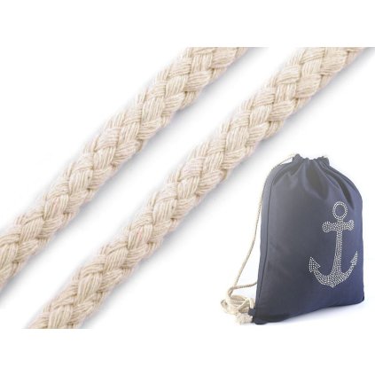 Oděvní šňůra na vak Ø8 mm splétaná (Varianta 1 režná světlá, Balení 10 m)