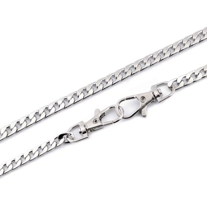 Řetízek plochý na kabelky s karabinou délka 115; 120 cm (Varianta 1 (120 cm) nikl, Balení 1 ks)