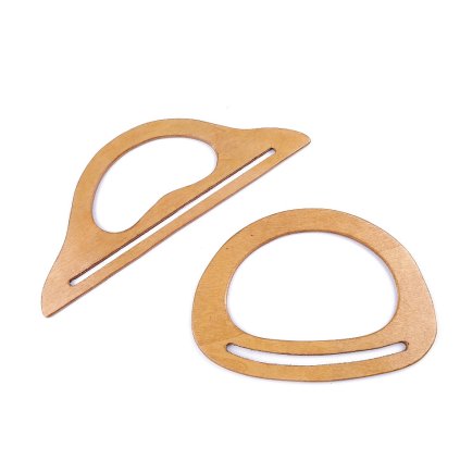 Dřevěná ucha na tašky (Varianta 1 přírodní, Balení 2 ks)