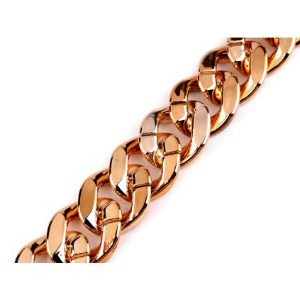 Designový řetěz k výrobě a zdobení oděvů a doplňků šíře 34 mm, metráž (Varianta 1 růžové zlato, Balení 1 m)