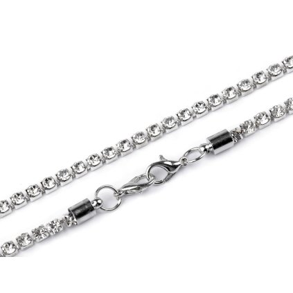 Štrasový řetízek na kabelky i oděvy délka 32,5 cm (Varianta 2 crystal zlatá, Balení 1 ks)