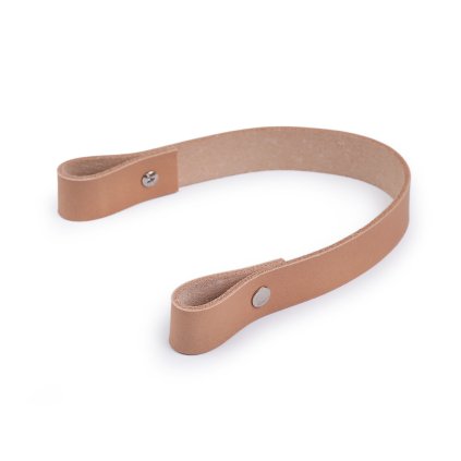 Kožené ucho na tašku / kabelku šíře 2 cm délka 30 cm (Varianta 1 přírodní stř., Balení 1 ks)
