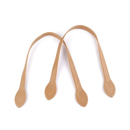 Koženková ucha na tašky polotovar délka 50 cm (Varianta 1 béžová, Balení 2 ks)