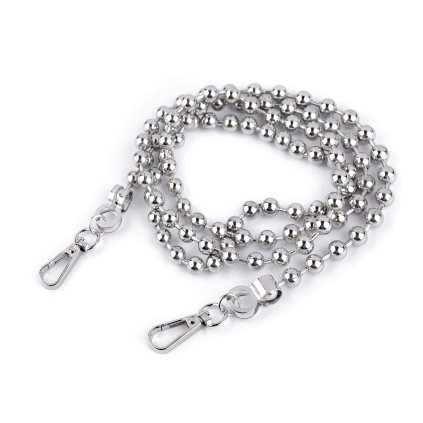 Řetízek kuličkový na kabelky s karabinou délka 120 cm (Varianta 1 nikl, Balení 1 ks)