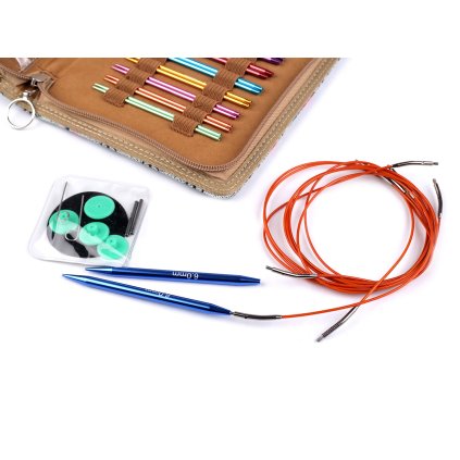 Sada šroubovacích kruhových jehlic v pouzdře (Varianta 1 béžová, Balení 1 sada)