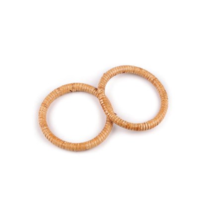 Ratanová ucha / kruhy k výrobě tašek a košíků Ø10 cm (Varianta přírodní stř., Balení 2 ks)