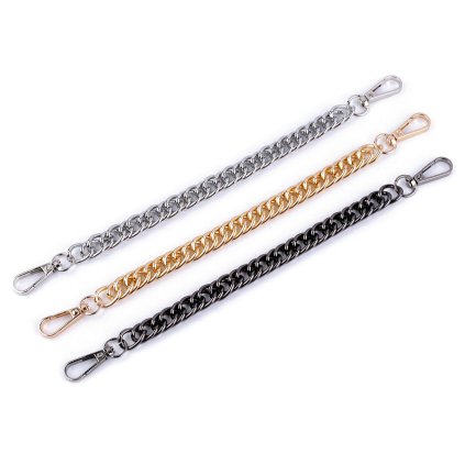 Řetízek / ucho na kabelku s karabinou délka 25 cm (Varianta 1 nikl, Balení 1 ks)