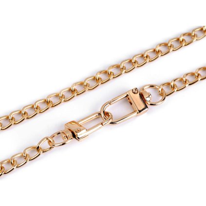 Řetízek na kabelky s karabinou délka 125 cm, šíře 6 mm (Varianta 1 žluté zlato, Balení 1 ks)