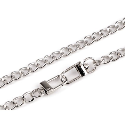 Řetízek na kabelky s karabinou délka 125 cm, šíře 8 mm (Varianta 1 nikl, Balení 1 ks)