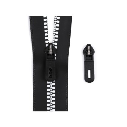 Jezdec na zip spirálový voděodolný No 5 semi-autolock (Varianta černá, Balení 5 ks)
