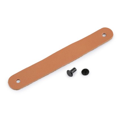 Kožené poutko / úchytka / madlo se šroubovacím nýtem 2x7 cm (Varianta hnědá přírodní, Balení 1 ks)