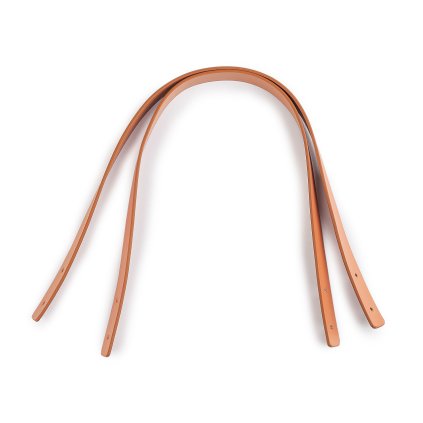 Kožené ucho na tašku šíře 1,5 cm délka 45 cm (Varianta hnědá koňak, Balení 2 ks)