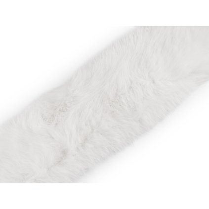 Oděvní kožešina s poutky na kapuci délka 68 cm (Varianta 1 bílá, Balení 1 ks)