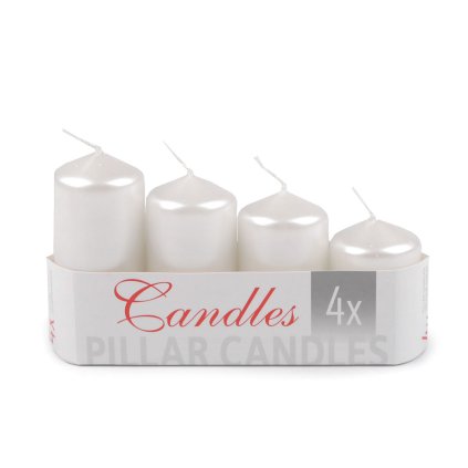 Adventní svíčky sestupné perleť Ø4 cm (Varianta 2 stříbrná perleť, Balení 1 sada)