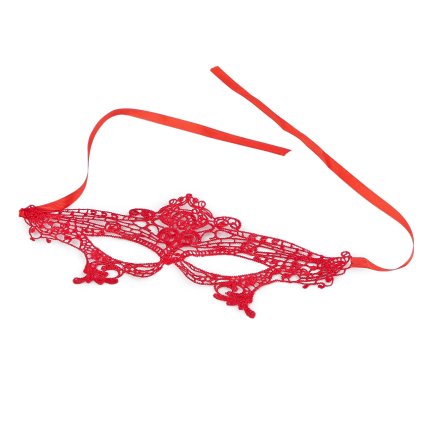 Karnevalová maska - škraboška krajková (Varianta 1 červená, Balení 1 ks)