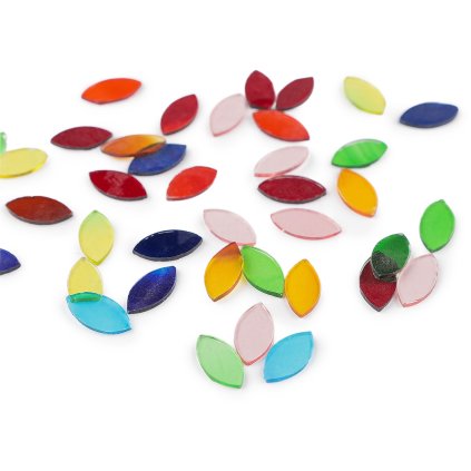 Mozaikové kamínky skleněné lístky barevný mix (Varianta mix, Balení 1 sáček)