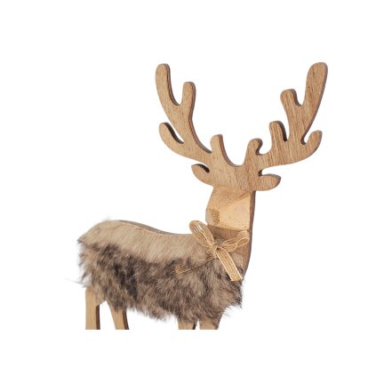 Dřevěný jelen výška 21,5 cm (Varianta 1 přírodní stř., Balení 1 ks)