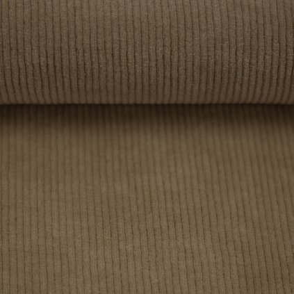Velur – elastický úpletový manšestr - taupe světlá 674