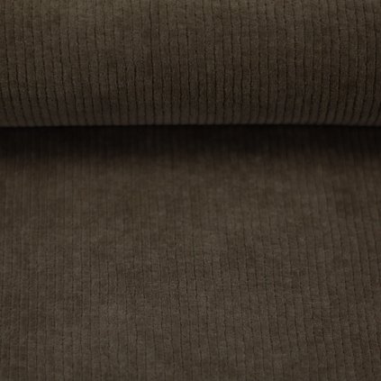 Velur – elastický úpletový manšestr - taupe tmavá 675