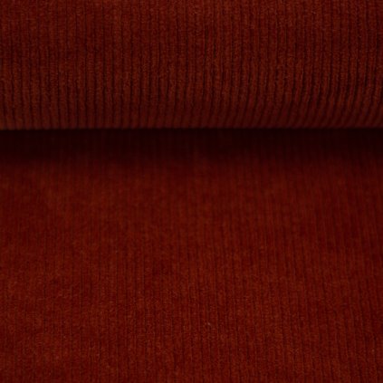 Velur – elastický úpletový manšestr - terracotta 715