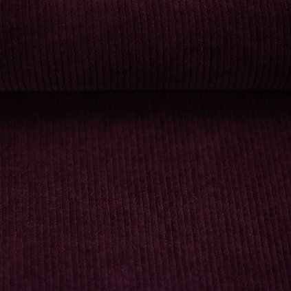 Velur – elastický úpletový manšestr - bordeaux 938