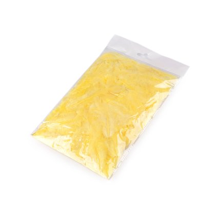 Slepičí peří délka 5-10 cm (Varianta 1 žlutá, Balení 1 sáček)