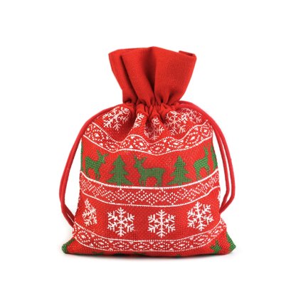 Vánoční dárkový pytlík 10x15 cm (Varianta 1 červená, Balení 1 ks)