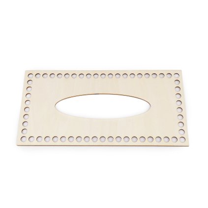 Víko na pletení / háčkování krabičky na kapesníky 12x24cm (Varianta přírodní sv., Balení 1 ks)