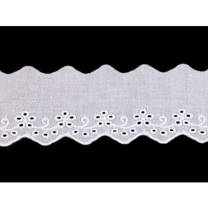 Bavlněná madeira - štykování šíře 40 mm (Varianta Off White, Balení 14.4 m)