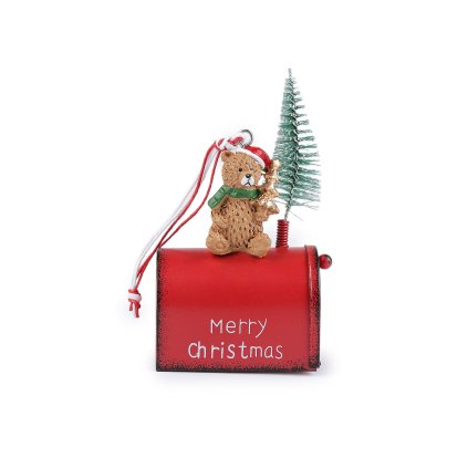 Vánoční kovová poštovní schránka k zavěšení (Varianta červená, Balení 1 ks)