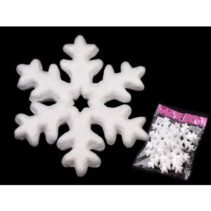 Sněhová vločka Ø10 cm polystyren (Varianta bílá, Balení 1 sáček)