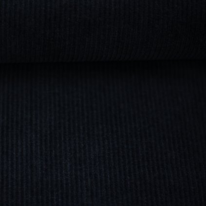 Velur – elastický úpletový manšestr - temně modrá 597