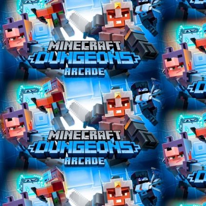 Zimní softshell - Minecraft světle modrá