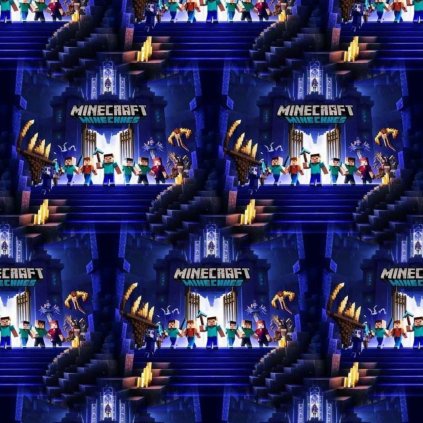 Zimní softshell - Minecraft tmavě modrá