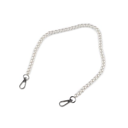 Perlový řetízek / ucho na kabelky a telefony délka 60 cm (Varianta 1 perlová nikl, Balení 1 ks)